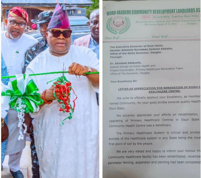 Osogbo Community Applauds Governor Adeleke’s Intervention in The Health Sector, Declares Support For His Administration