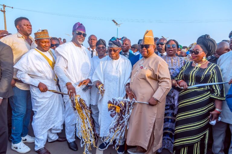 Photos: Obasanjo Commissions 2.7kilometre Old Garage-Lameco Dualisation to Mark Governor Adeleke’s Two Years in Office