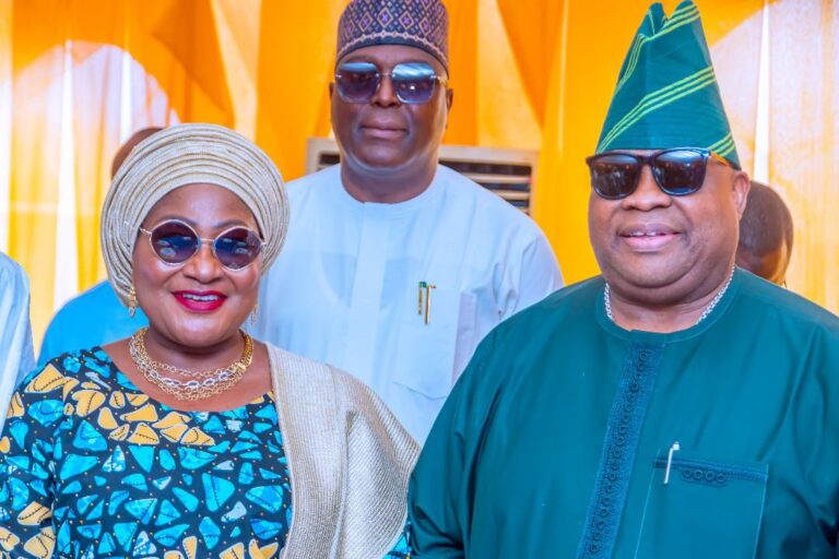 Photos: Governor Adeleke Meets Ex-governor Oyetola’s wife