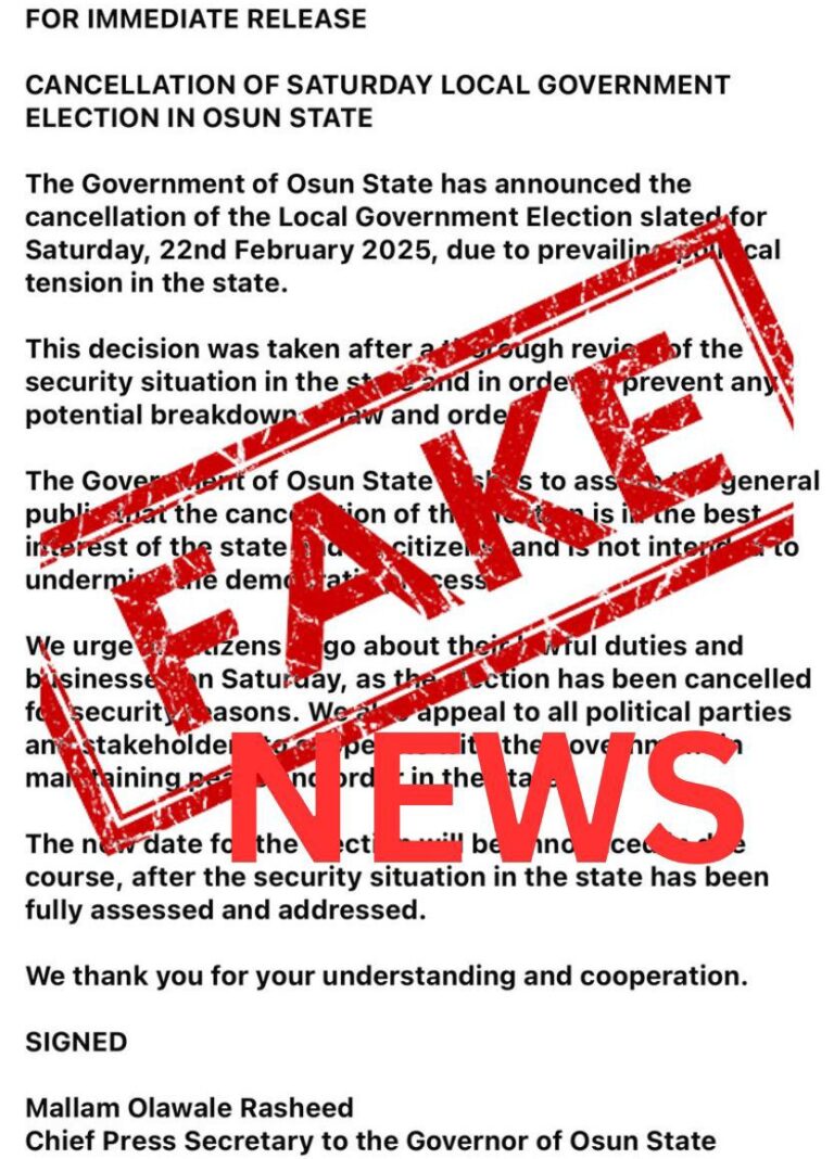 Osun LG Polls:Disregard Fake News About Election Postponement – Spokesperson