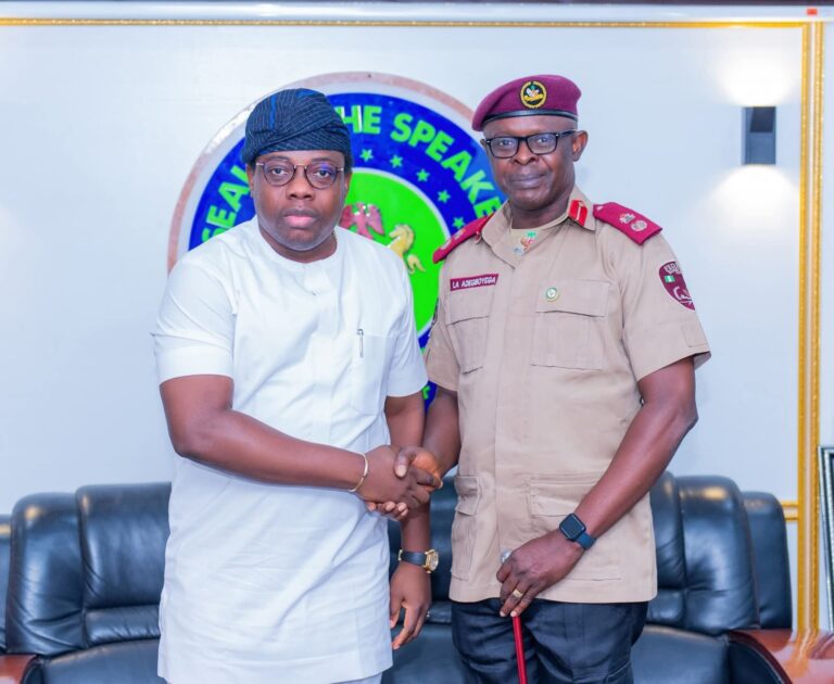 Photos: Osun Assembly Speaker Hosts New FRSC Sector Commandant